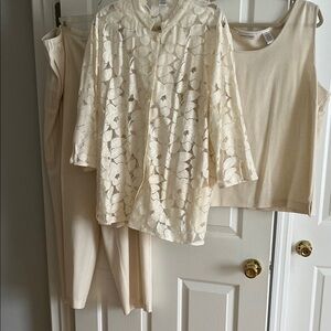 Elegant Cream Floral Women's Blouse